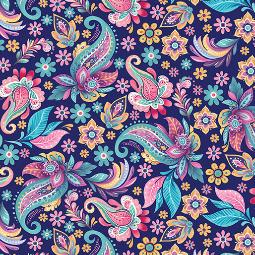 Graceful Paisley Navy