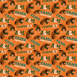 NCAA-Florida A&M Tone On Tone Cotton W43 - 15 Yd Bolt