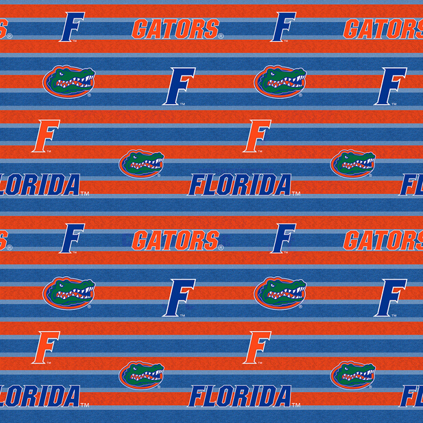 NCAA-Florida Polo Stripe Fleece W58 - 12 Yd Bolt