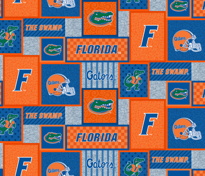 NCAA-Florida College Patch Fleece W58 - 12 Yd Bolt