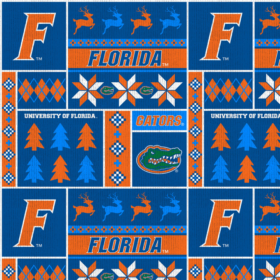 NCAA-Florida Sweater Fleece W58 - 12 Yd Bolt