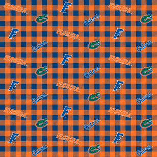 NCAA-Florida Buffalo Plaid Sm Cotton W43 - 15 Yd Bolt