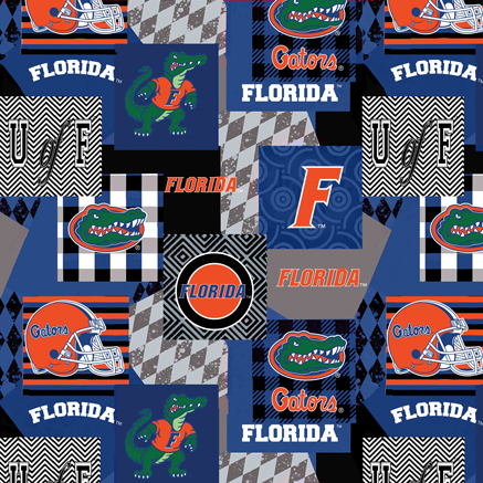 NCAA-Florida Collegiate Geometric Pattern Minky W58 - 10 Yd Bolt