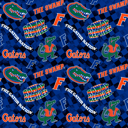 NCAA-Florida Check AlloverCotton W43 - 15 Yd Bolt