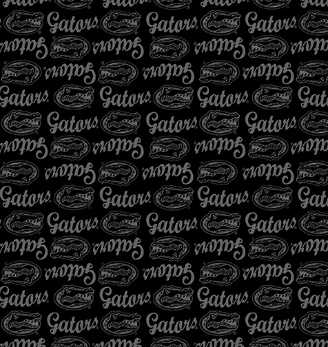 NCAA-Florida Black on Black Mini Packed Cotton W43 - 15 Yd Bolt