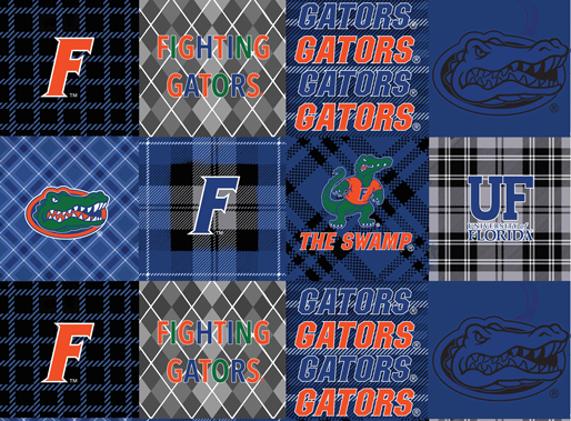NCAA-Florida Fleece Plaid Cheater All over W58 - 12 Yd Bolt