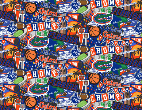 NCAA-Florida Doodle Allover Cotton W43 - 15 Yd Bolt