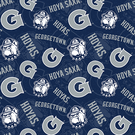 NCAA- Georgetown University Tone On Tone Cotton W43 - 15 Yd Bolt