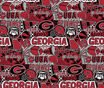 NCAA-Georgia Pop Art Cotton W43 - 15 Yd Bolt