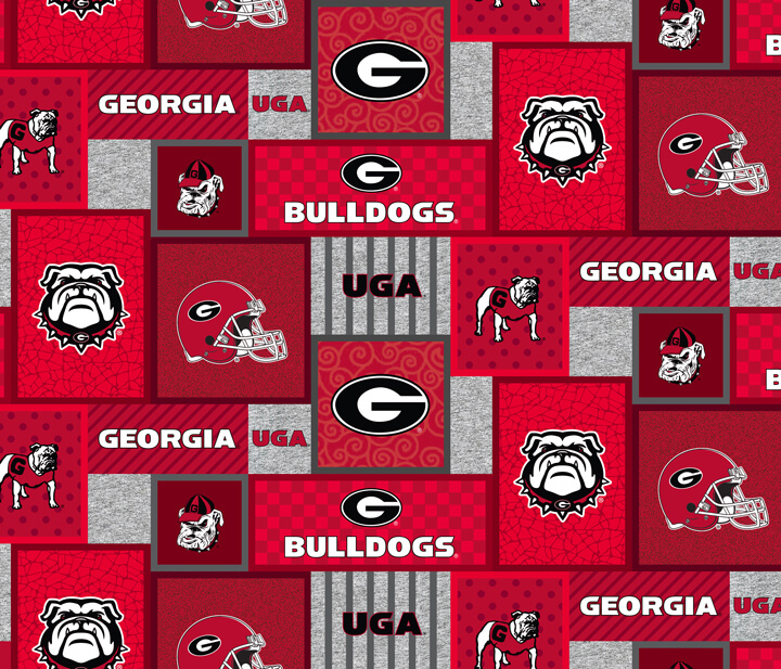 NCAA-Georgia College Patch Fleece W58 - 12 Yd Bolt