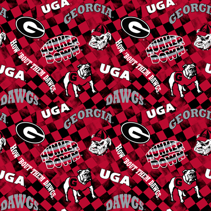 NCAA-Georgia Check AlloverCotton W43 - 15 Yd Bolt