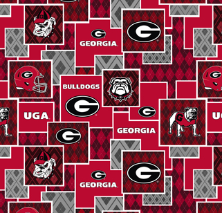 NCAA-Georgia Argyle BoxesCotton W43 - 15 Yd Bolt