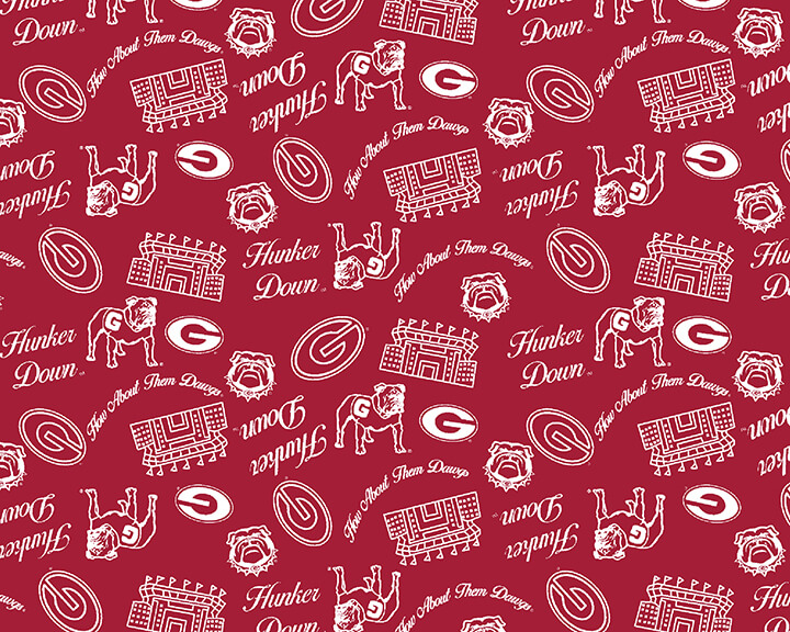 NCAA-Georgia Mini Stadium Logo Cotton W43 - 15 Yd Bolt