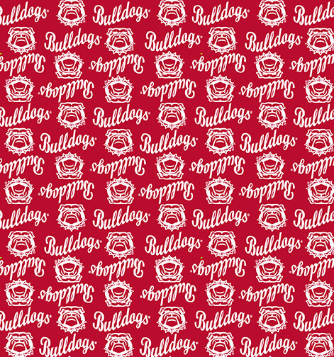 NCAA-Georgia Mini Packed Logo Cotton W43 - 15 Yd Bolt