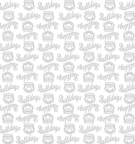NCAA-Georgia White on White Mini Packed Cotton W43 - 15 Yd Bolt