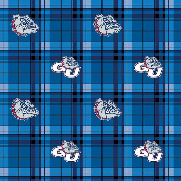NCAA-Gongaza Plaid Fleece W58 - 12 Yd Bolt