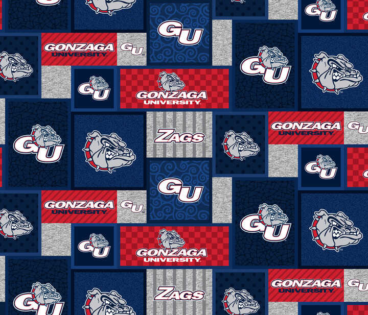 NCAA-Gonzaga College Patch Fleece W58 - 12 Yd Bolt