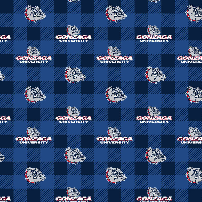 NCAA-Gonzaga Buffalo Plaid Fleece W58 - 12 Yd Bolt