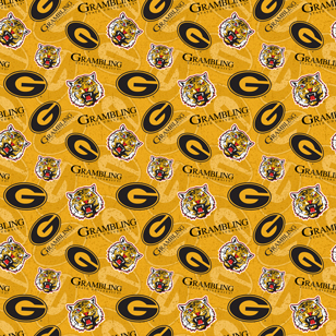 NCAA-Grambling Tone On Tone Cotton W43 - 15 Yd Bolt