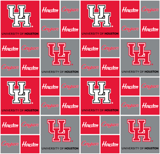 NCAA - Houston Block Cotton W43 - 15 Yd Bolt