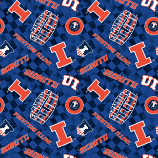 NCAA-Illinois Blue Canvas Duck Cloth Cotton W43 - 15 Yd Bolt