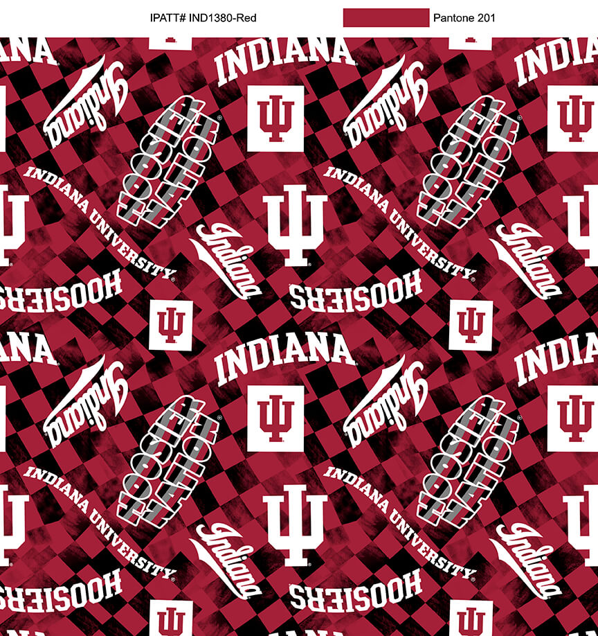 NCAA-Indiana Red Canvas Duck Cloth Cotton W43 - 15 Yd Bolt
