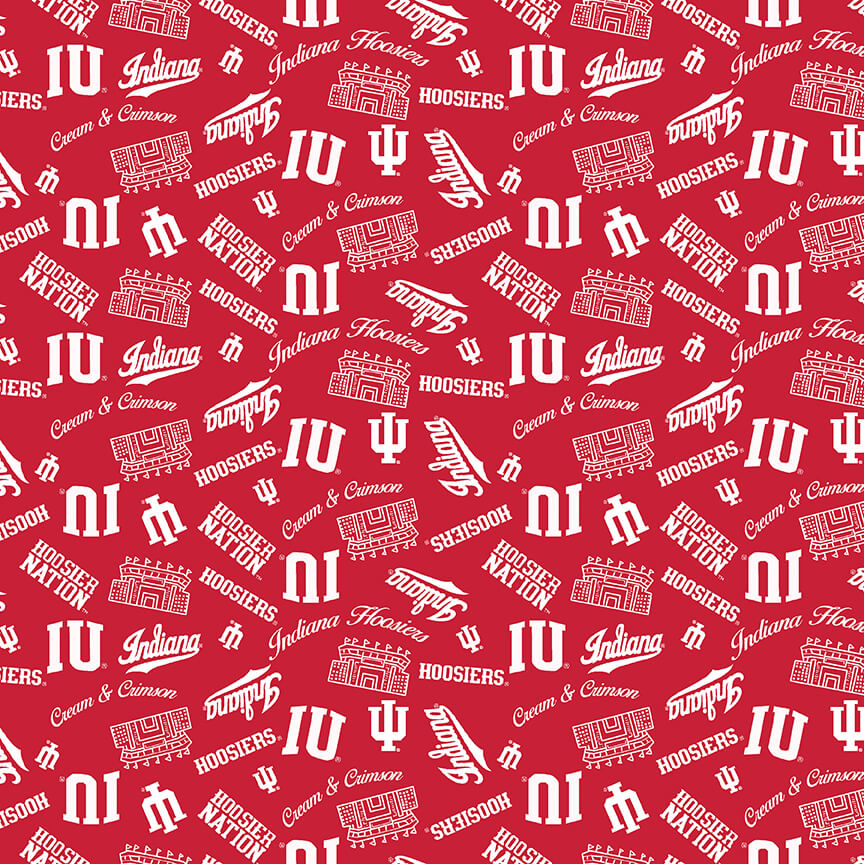 NCAA-Indiana Mini Stadium Logo Cotton W43 - 15 Yd Bolt