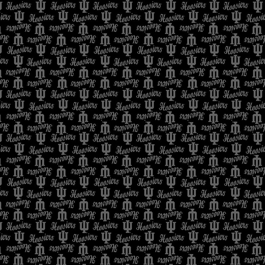NCAA-Indiana Black on Black Mini Packed Cotton W43 - 15 Yd Bolt