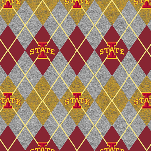 NCAA-Iowa State Heather Argyle Prt Fleece W58 - 12 Yd Bolt