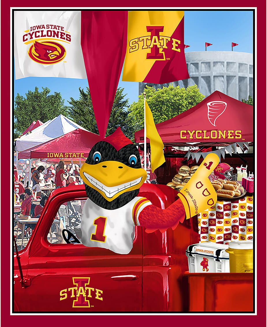 NCAA-Iowa State Tailgate Panel Size 36"X43" Cotton W43 - 15 Yd Bolt