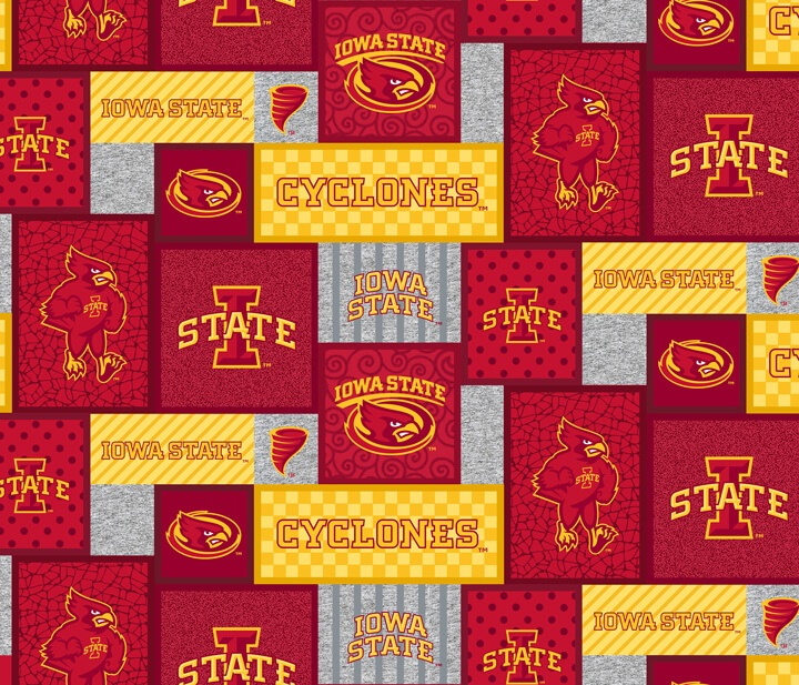 NCAA-Iowa State College Patch Fleece W58 - 12 Yd Bolt