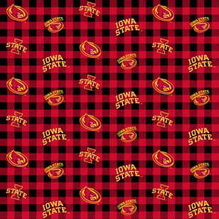 NCAA-Iowa State Buffalo Plaid Sm Cotton W43 - 15 Yd Bolt