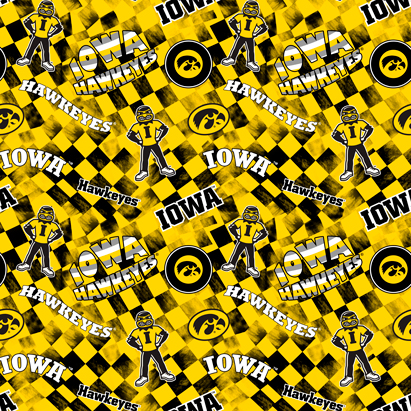 NCAA-Iowa Check AlloverCotton W43 - 15 Yd Bolt