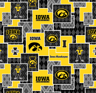 NCAA-Iowa Argyle BoxesCotton W43 - 15 Yd Bolt