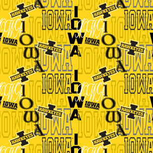 NCAA-Iowa LettersCotton W43 - 15 Yd Bolt