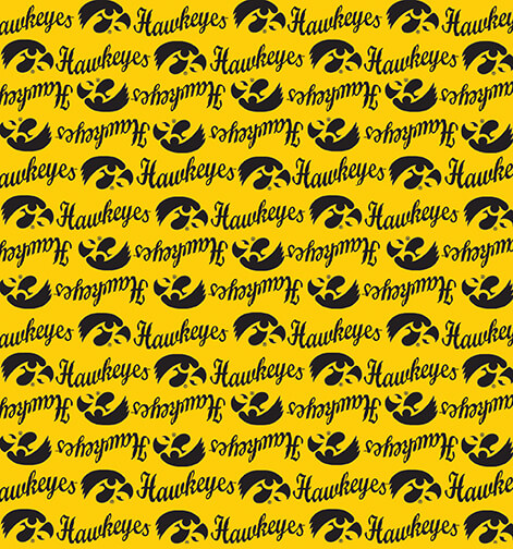 NCAA-Iowa Mini Packed Logo Cotton W43 - 15 Yd Bolt