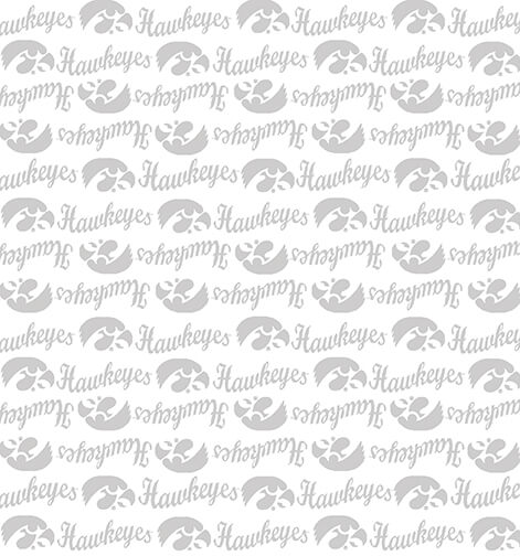 NCAA-Iowa White on White Mini Packed Cotton W43 - 15 Yd Bolt