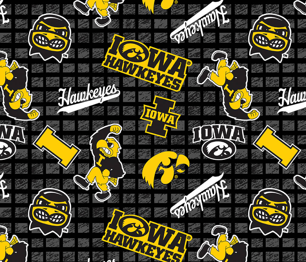 NCAA-Iowa Jersey Knit 92% Poly 8% Spandex W58 - 15 Yd Bolt
