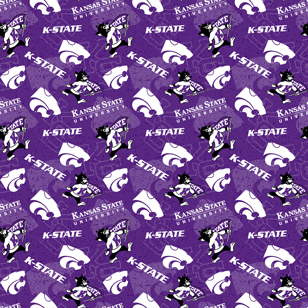 NCAA-Kansas State Tone On Tone Cotton W43 - 15 Yd Bolt