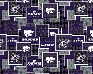 NCAA-Kansas State Argyle BoxesCotton W43 - 15 Yd Bolt