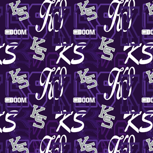 NCAA-Kansas State LettersCotton W43 - 15 Yd Bolt