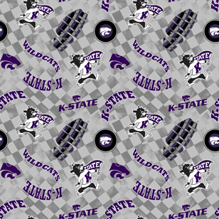 NCAA- Kansas State Gray Canvas Duck Cloth Cotton W43 - 15 Yd Bolt