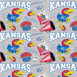 NCAA-Kansas Collegiate Mascot Cotton W43 - 15 Yd Bolt