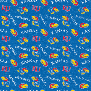 NCAA-Kansas Tone On Tone Cotton W43 - 15 Yd Bolt