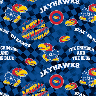 NCAA-Kansas Check AlloverCotton W43 - 15 Yd Bolt