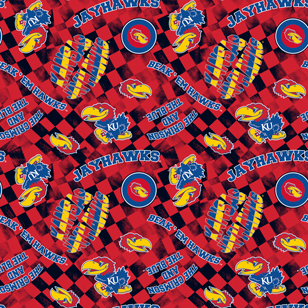 NCAA-Kansas Red Canvas Duck Cloth Cotton W43 - 15 Yd Bolt