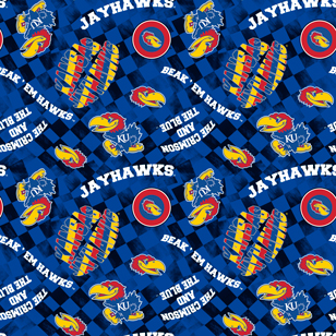 NCAA- Kansas Royal Canvas Duck Cloth Cotton W43 - 15 Yd Bolt