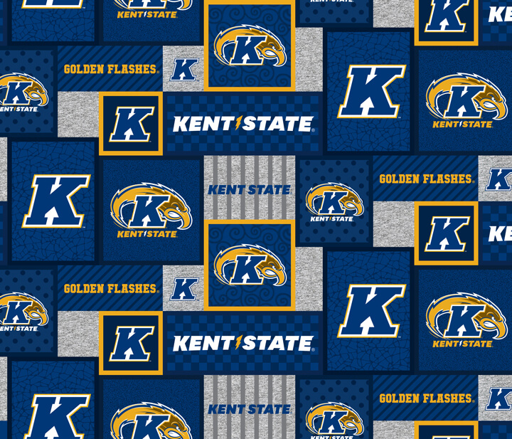NCAA-Kent State College Patch Fleece W58 - 12 Yd Bolt