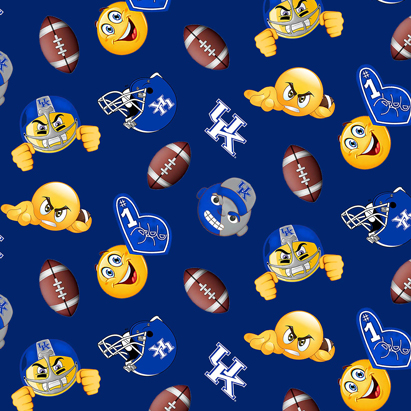 NCAA-Kentucky Emoji A/O Fleece W58 - 12 Yd Bolt