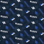 NCAA-Kentucky Distressed Logo Flannel W43 - 15 Yd Bolt